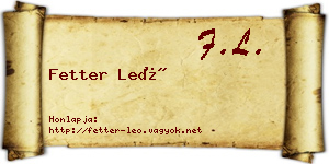 Fetter Leó névjegykártya